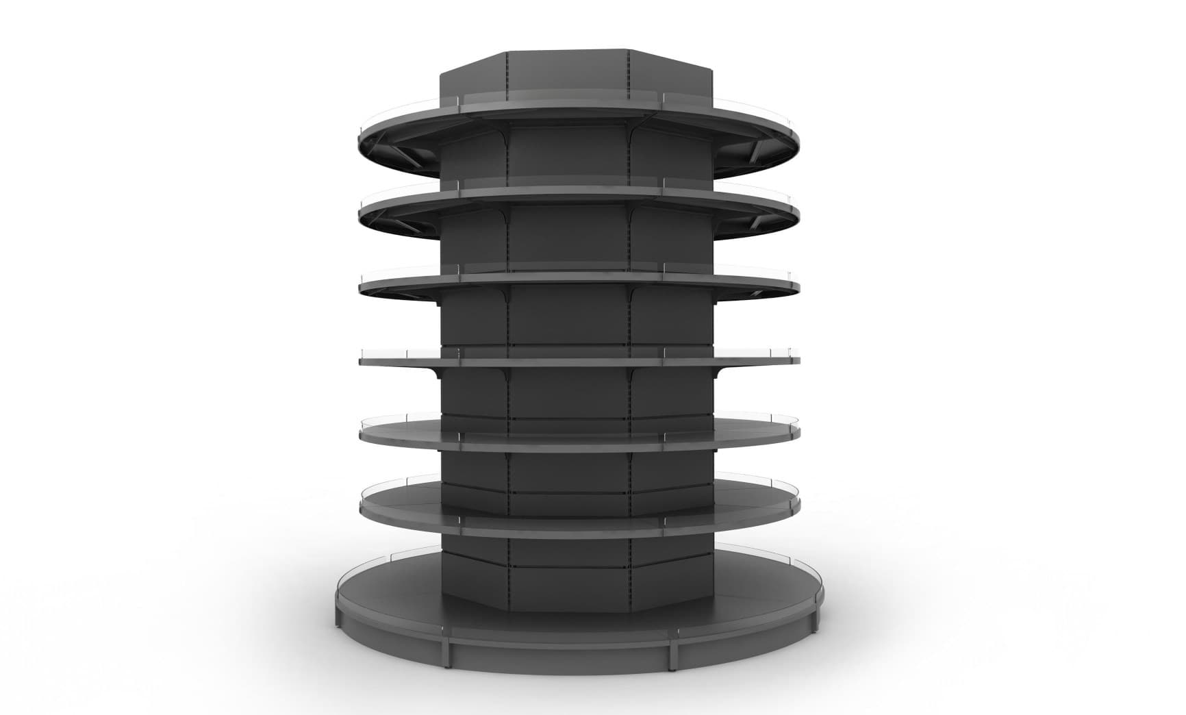 Curved Supermarket Display Shelving