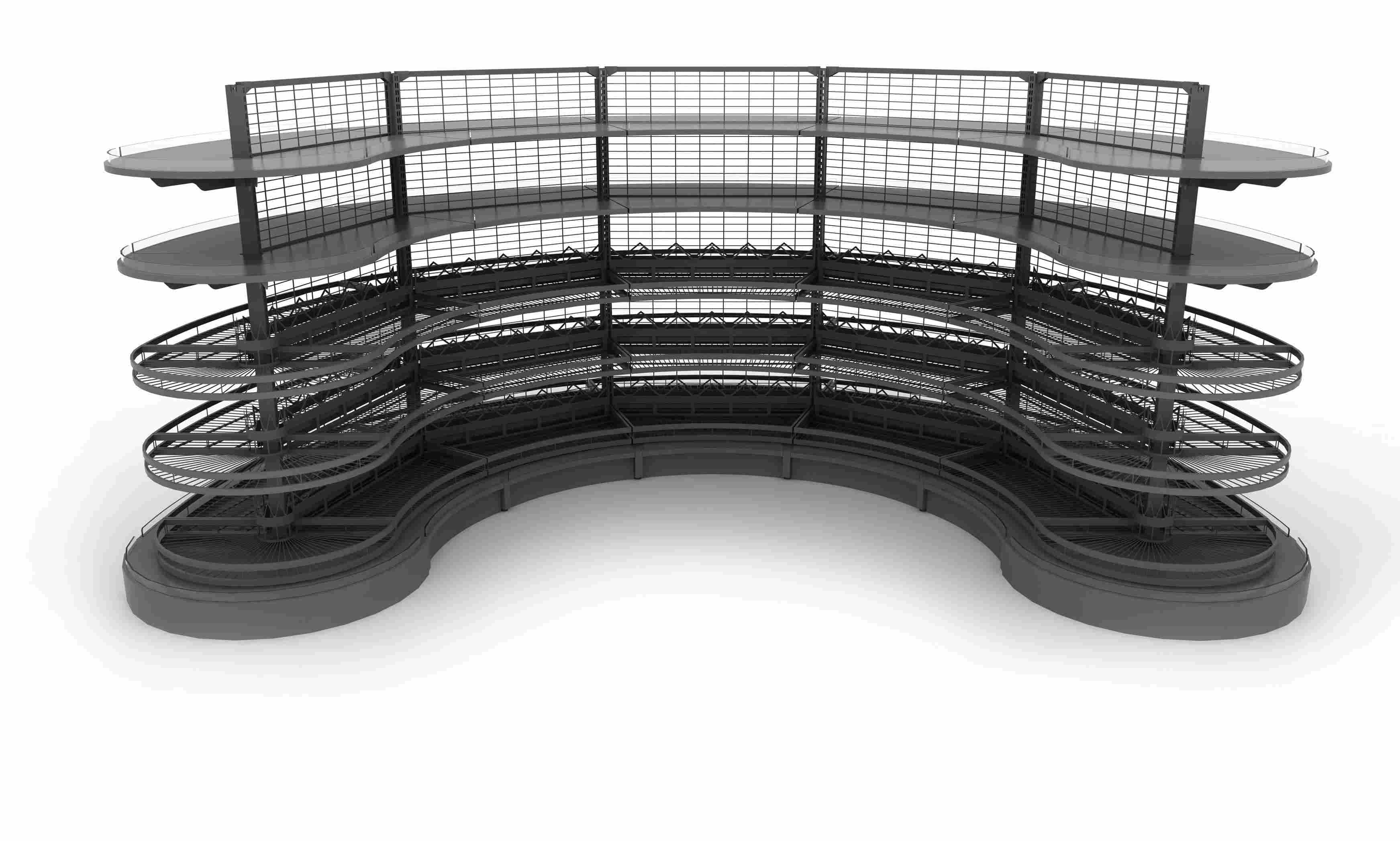 Commercial Curved Metal Display Shelf thumbnail 3