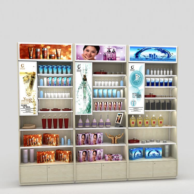 Retail Beauty Display Racks with Lockable Cabinets thumbnail 5
