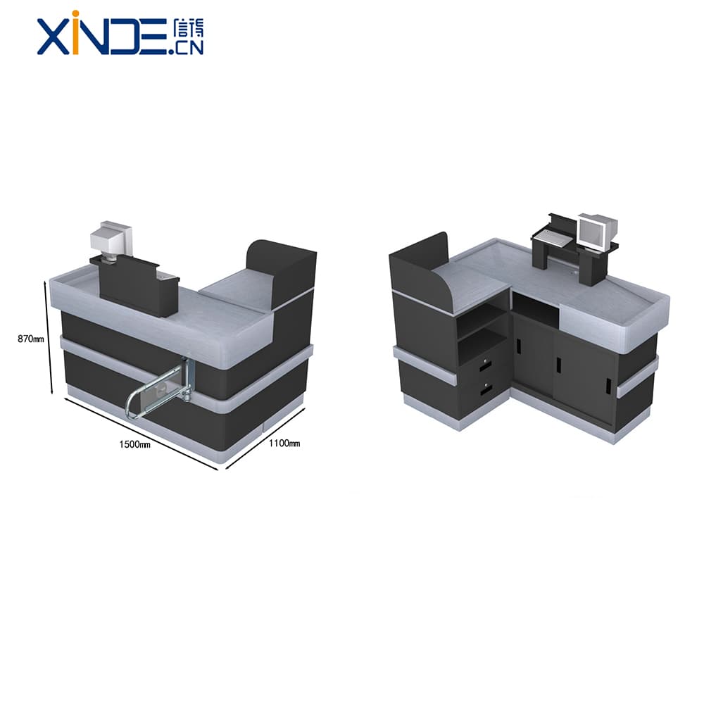 Commercial Metal Cashier Counter with Storage Cabinets thumbnail 5