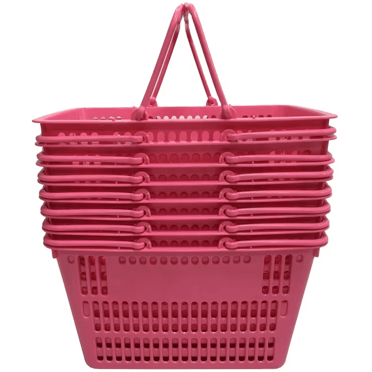 Stackable Plastic Shopping Basket with Handles thumbnail 3