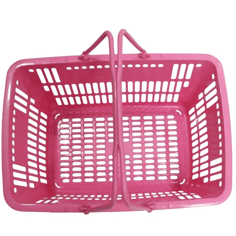 Stackable Plastic Shopping Basket with Handles thumbnail 4