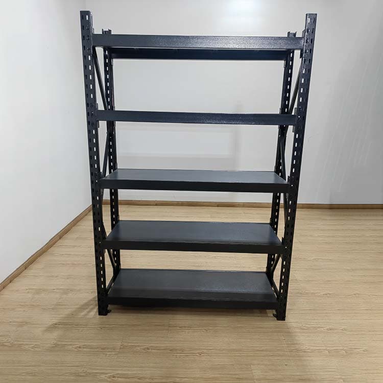 Black Medium-Duty Warehouse Shelving Rack thumbnail 2
