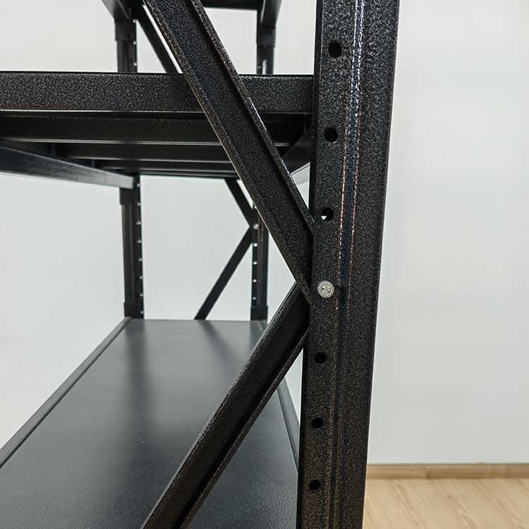 Black Medium-Duty Warehouse Shelving Rack thumbnail 6