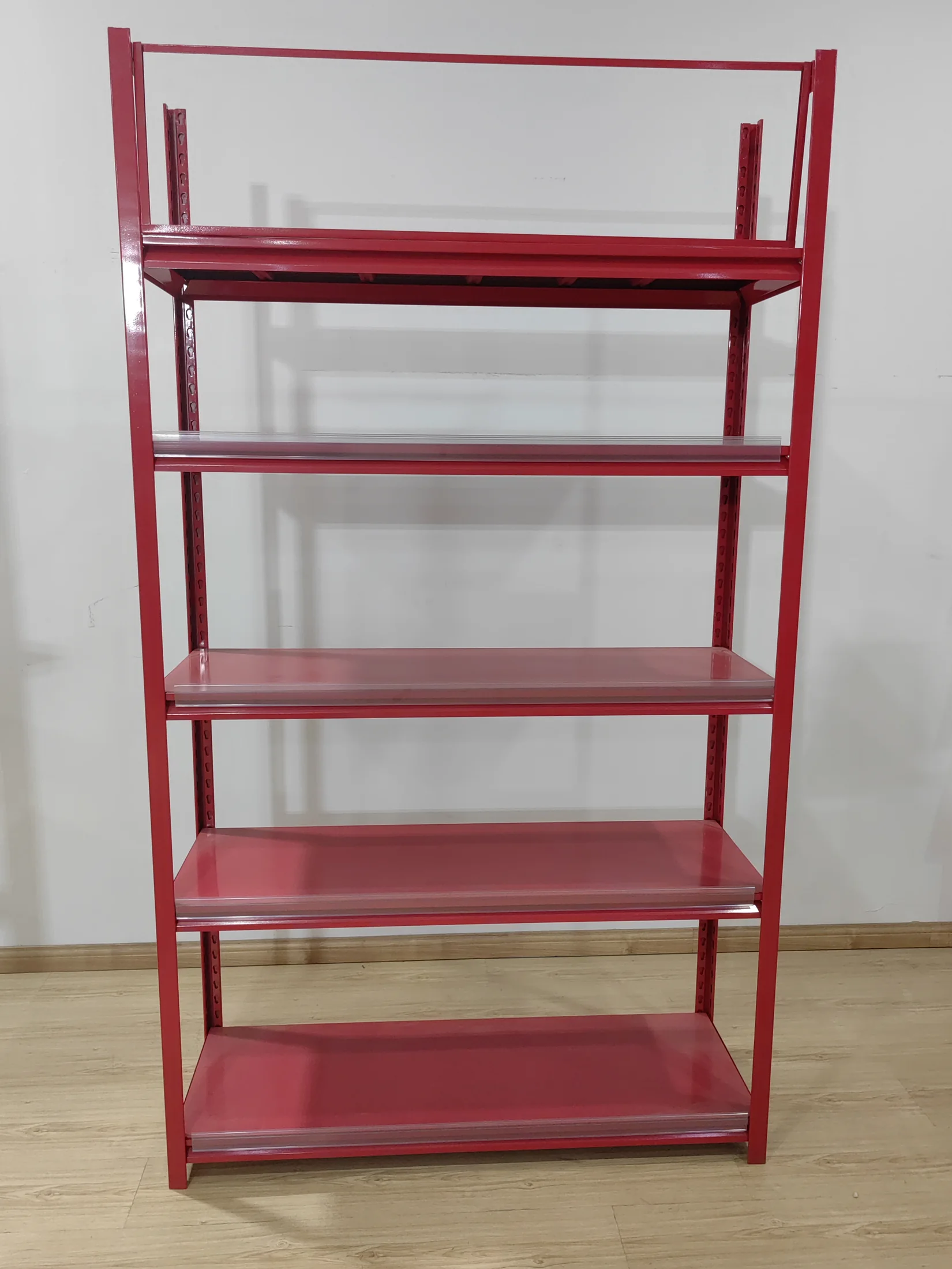 Red Keyhole Slotted Angle Steel Shelving Rack thumbnail 2