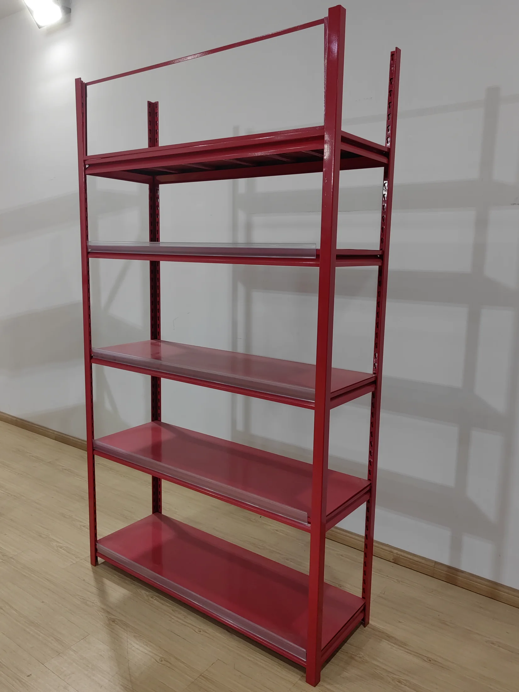 Red Keyhole Slotted Angle Steel Shelving Rack thumbnail 3