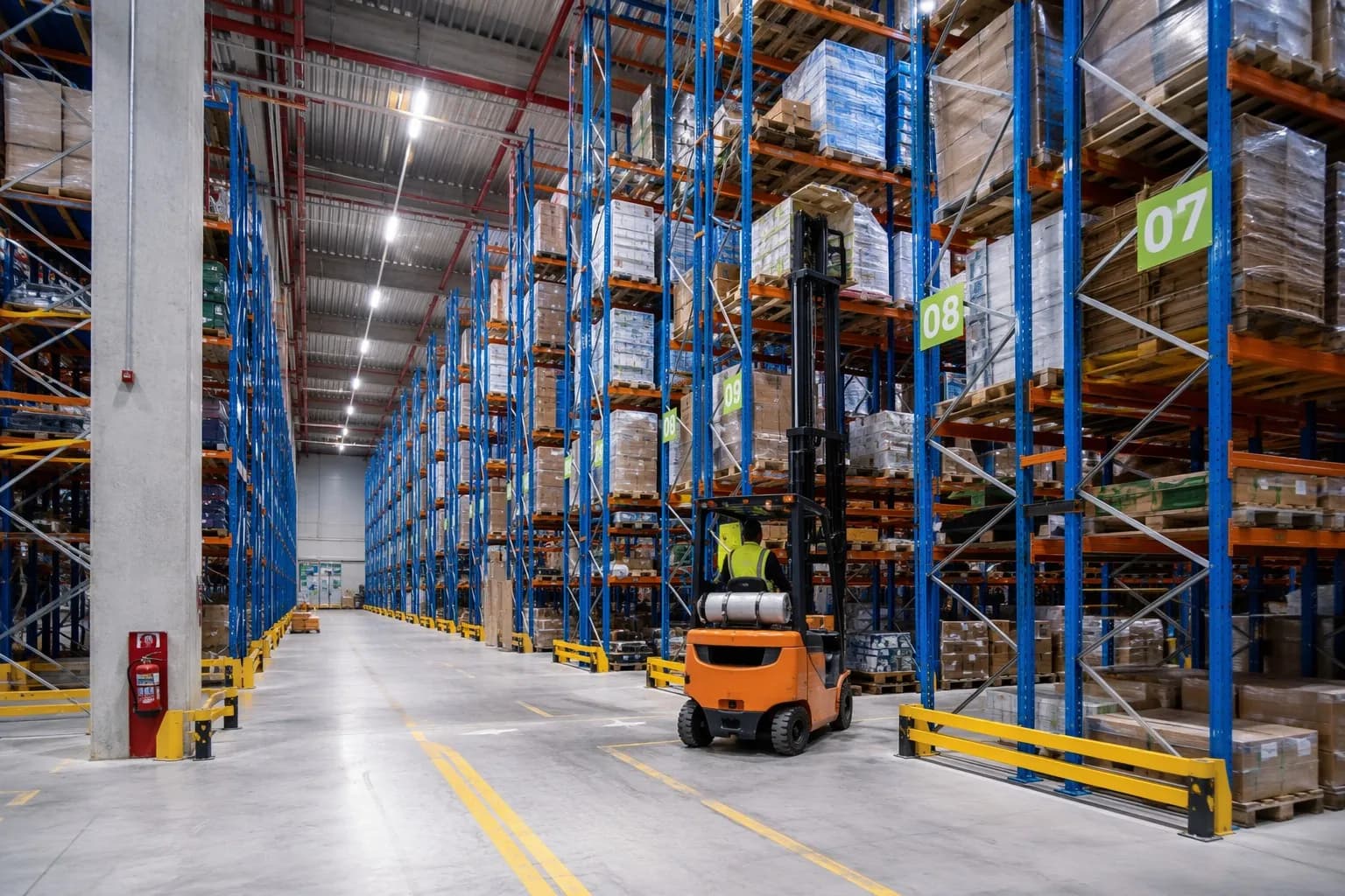 Modern warehouse with racking systems