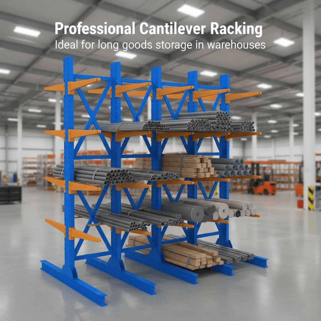 Heavy-Duty Blue Cantilever Rack